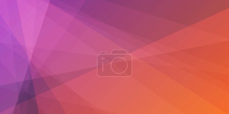 Illustration for Purple and Red 3D Glowing Triangle Shaped Translucent Overlaying Geometric Shapes Pattern, Abstract Futuristic Vector Background, Texture Design, Template - Royalty Free Image