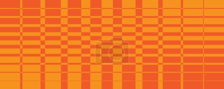 Illustration for Abstract Orange Squares Pattern, Checkered Texture on Red Background, Creative Design Element in Editable Vector Format - Royalty Free Image