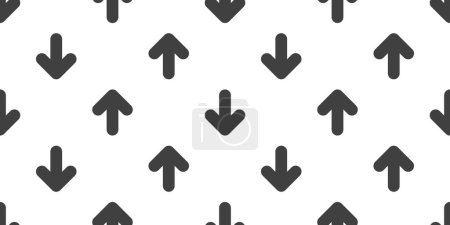 Ilustración de Muchos grandes símbolos de flecha negra - Patrón sin costuras de orientación diversa a gran escala Fondo gris claro - Plantilla de diseño en formato vectorial editable - Imagen libre de derechos