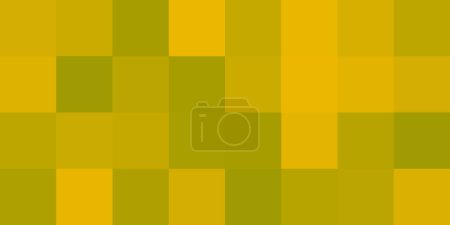 Téléchargez les illustrations : Motif de surface carrelé abstrait, carrés colorés avec des nuances aléatoires de vert et d'ambre - Texture de mosaïque géométrique à grande échelle - Art génératif, Conception de fond vectoriel - en licence libre de droit
