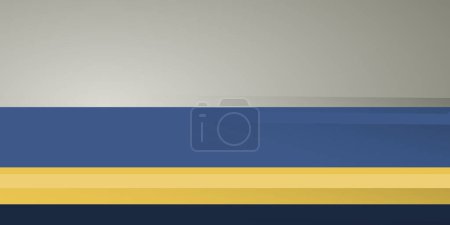 Illustration for Modern Style Horizontal Lines Pattern, Grey, Blue, Yellow Colored Banner Template, Background, Header, Cover, Multi Purpose Vector Design for Your Business with Copyspace, Place, Room for Your Text - Royalty Free Image