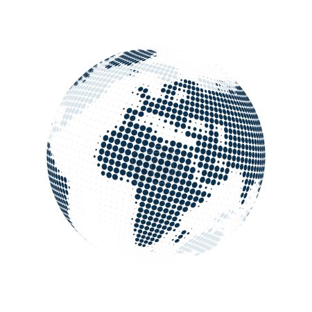 Téléchargez les illustrations : Big Transparent Spotted Earth Globe Design - Global Business, Technologie, Concept de mondialisation, Modèle de conception vectorielle - Isolé sur fond blanc - en licence libre de droit