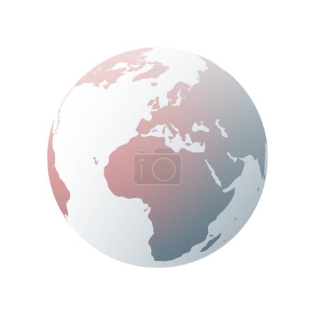 Téléchargez les illustrations : Earth Globe Design Layout - Global Business, Technology, Globalization Concept, Vector Template - Vector Isolated In White Background - Europe, Afrique, Atlantique, Moyen-Orient - en licence libre de droit