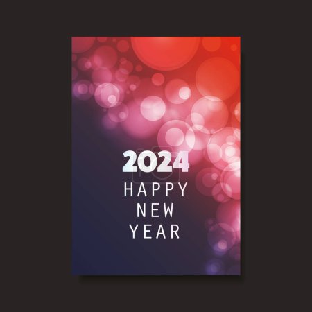 Illustration for Best Wishes - Dark Red and Purple New Year Flyer, Poster, Card or Background Vector Design Template - 2024 - Royalty Free Image