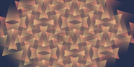 Illustration for Abstract Brown Wavy Translucent Triangles Layered Pattern - Texture with Copyspace, Vector Template Design on Dark Background - Royalty Free Image