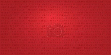 Illustration for Glowing Red Christmas Background with Merry Christmas Text Pattern - Holiday Design Template Vector - Royalty Free Image