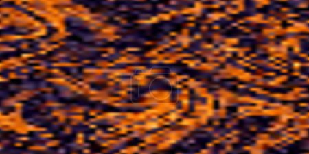 Foto de Modelo de superficie pixelada borrosa colorida abstracta con cuadrados negros y marrones y naranjas de color aleatorio - Textura de mosaico geométrico a gran escala - Arte generativo, Diseño de fondo vectorial - Imagen libre de derechos