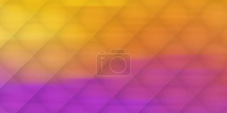 Foto de Azulejos de cuadrados translúcidos más allá de una textura coloreada en tonos naranja y púrpura y marrón - Patrón de mosaico geométrico, Glossy Grid on Blurred Abstract Gradient Background - Vector Design Template - Imagen libre de derechos