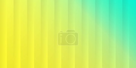 Illustration for Vertical Stripes, Translucent Glowing Glossy Rectangles Colored in Shades of Yellow and Turquoise - Geometric Mosaic Pattern on Abstract Blurred Gradient Background - Vector Design Template - Royalty Free Image