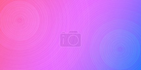 Téléchargez les illustrations : Fond de motif géométrique 3D minimal rose, violet et bleu avec des cercles concentriques, modèle polyvalent, composition de formes rondes, affiche, en-tête ou conception de page d'atterrissage - Illustration vectorielle - en licence libre de droit