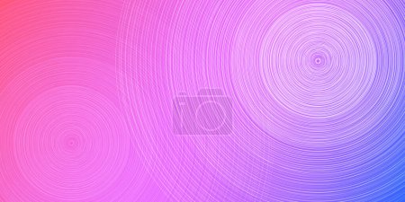 Pink, Purple and Blue Minimal 3D Geometric Pattern Background with Concentric Circles, Multi Purpose Template, Round Shapes Composition, Poster, Header or Landing Page Design - Vector Illustration