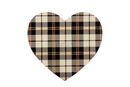 Foto de Heart with checkered pattern texture isolated on white background - Imagen libre de derechos