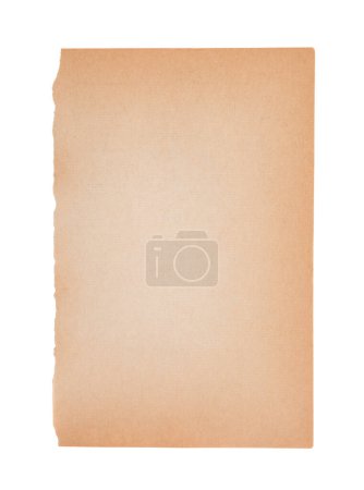 Foto de Hoja de papel vieja aislada sobre fondo blanco con ruta de recorte - Imagen libre de derechos