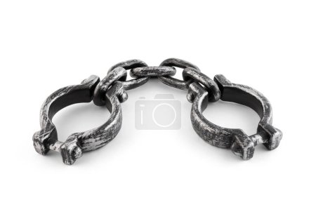 Photo for Old shackles isolated on white background with clipping path - Royalty Free Image