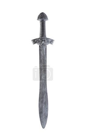 Foto de Espada medieval aislada sobre fondo blanco con camino de recorte - Imagen libre de derechos