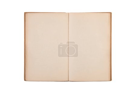 Téléchargez les photos : Ouvrir vieux livre avec des pages blanches isolées sur fond blanc avec chemin de coupure - en image libre de droit