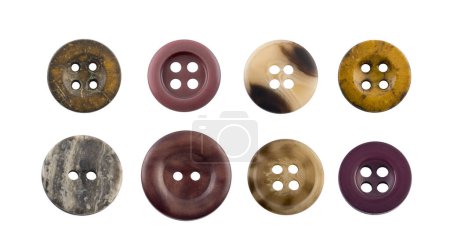 Foto de Grupo de varios botones de costura aislados sobre fondo blanco - Imagen libre de derechos