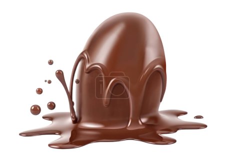 Foto de Huevo de chocolate derretido, aislado sobre fondo blanco - Imagen libre de derechos