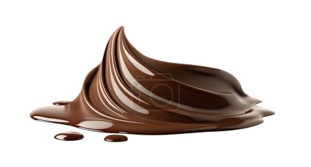 Téléchargez les photos : Tourbillon de chocolat fondu, isolé sur fond blanc - en image libre de droit