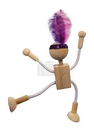 Foto de Dancing wearing purple Feathers and sequins headband - Imagen libre de derechos