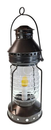 Photo for Vintage old fashioned candle lantern used to light up an area - Royalty Free Image