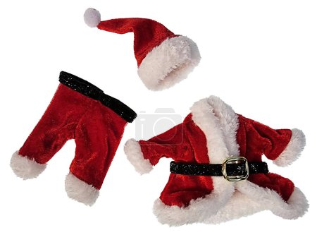 Téléchargez les photos : Tenue de Père Noël avec le rouge traditionnel avec garniture de fourrure - en image libre de droit