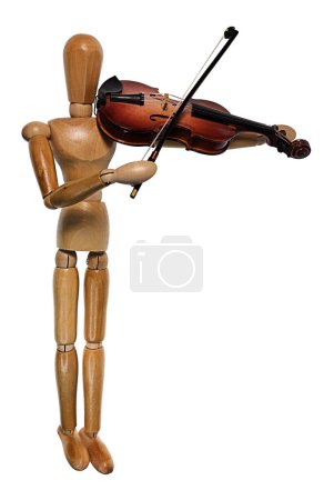 Hombre de madera tocando el violín