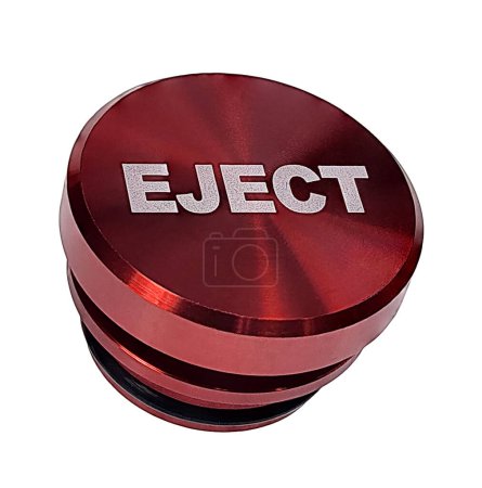 Téléchargez les photos : Vue latérale du bouton d'éjection rouge utilisée pour éjecter quelque chose - en image libre de droit