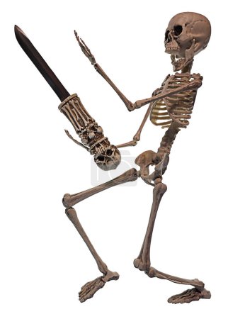 Skeleton thrusting with a skull dagger