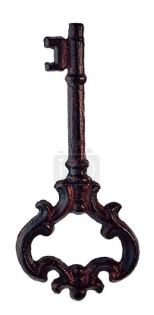 Photo for An intricate and detailed antique metal key - Royalty Free Image