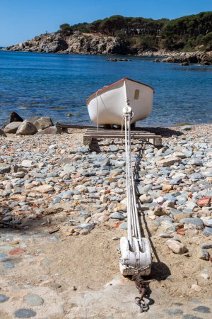 Photo for Boat in the S'alguer cove. Palamos, Girona - Royalty Free Image