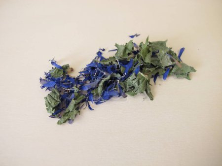 Foto de Hierbas del té con hojas secas de achicoria y flores, Cichorii herba - Imagen libre de derechos