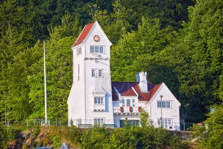 Photo for Building of Skansens Bataljon and Skanseguttenes Forening in old fire station in Bergen, Norway - Royalty Free Image