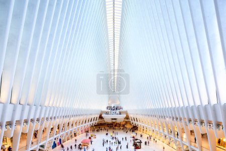 Photo for New York, New York, USA - July 23, 2023: The Oculus Transportation Hub at World Trade Center, subway station and PATH train station - Royalty Free Image