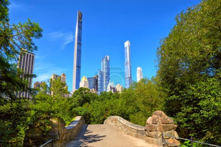 Téléchargez les photos : Élégant pont Gapstow au-dessus de Central Park's Pond à New York - en image libre de droit