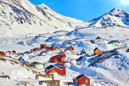 Photo for Traditional houses in Kulusuk village, East Greenland - Royalty Free Image