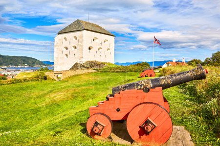 Photo for Kristiansten Fortress and old cannon, touristic attraction in Trondheim, Norway - Royalty Free Image