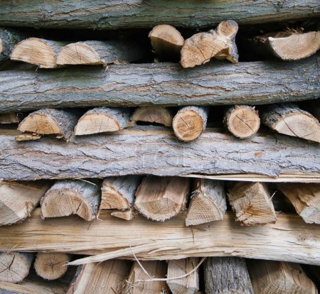 Foto de Large pile of chopwood for heating - Imagen libre de derechos