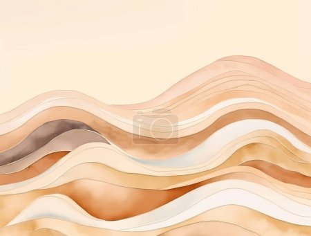 Téléchargez les photos : Aquarelle vecteur brun ondes abstraites fond - en image libre de droit