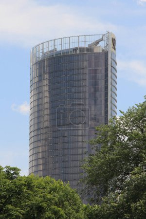Photo for Bonn, Germany Jun 10, 2019: Post Tower is the headquarters of the logistic company Deutsche Post DHL with the two brands postal services for Germany Deutsche Post and the worldwide logistics company DHL. - Royalty Free Image