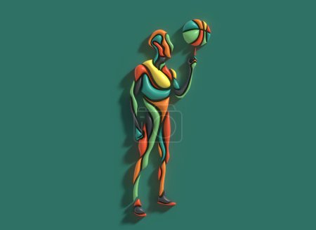 Photo for 3D Render Man Hand Finger Holding Football 3d illustration Design. - Royalty Free Image