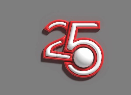 Téléchargez les photos : 25 Vingt-cinq Nombre Illustration 3D Design. - en image libre de droit