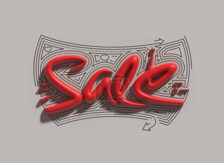 Photo for 3D Sale Lettering Typographical 3d illustration design. - Royalty Free Image