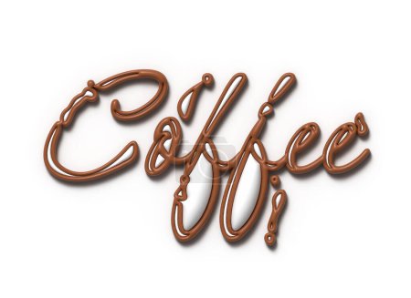 Photo for 3D Coffee Lettering Typographical 3d illustration design. - Royalty Free Image