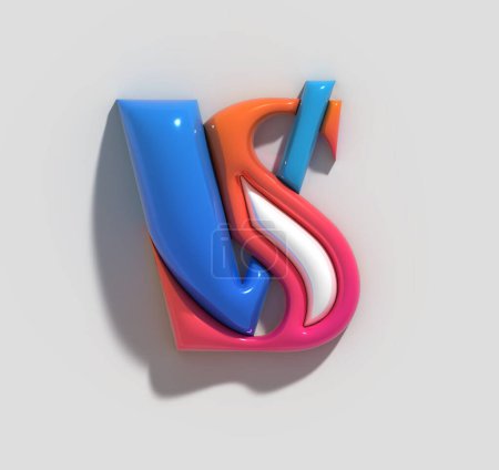 Téléchargez les photos : VS Versus Sign 3D Render Company Letter Logo. - en image libre de droit