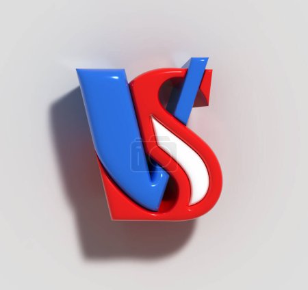 Photo for VS Versus Sign 3D Render Company Letter Logo. - Royalty Free Image