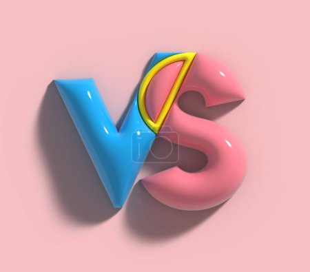 Foto de VS Versus Sign 3D Render Company Letra Logotipo. - Imagen libre de derechos
