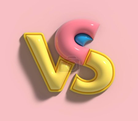 Foto de VS Versus Sign 3D Render Company Letra Logotipo. - Imagen libre de derechos