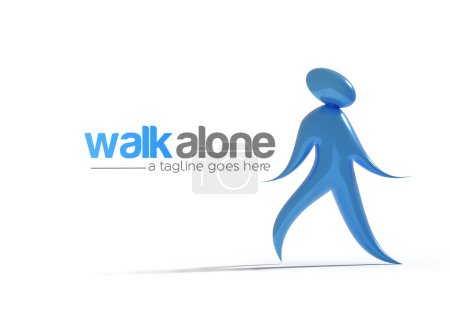 Téléchargez les photos : Walk Alone Identité de marque Corporate 3D Logo Design. - en image libre de droit
