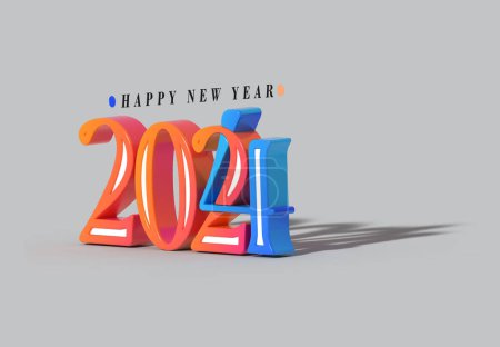 Téléchargez les photos : 2024 Bonne année Illustration de lettrage 3d. - en image libre de droit
